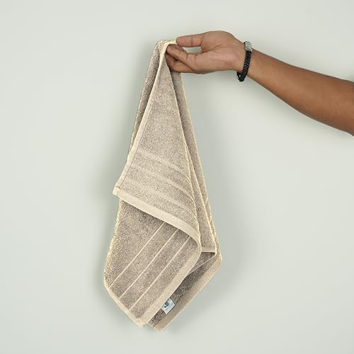 Image of Tens Towels Pack of 6 Hand Towels, 100% Cotton, Lighter Weight, Quick to Dry, 16 x 28 Inches, Super Soft & Absorbent, Perfect for Bathroom & Kitchen (Beige)