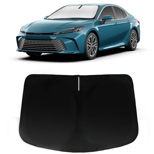 Image of Windshield Sun Shade for 2012-2017 Toyota Camry Sedan Accessories | for Camry LE XLE Hybrid SE XSE Sedan, Car Front Window Sunshade, 240T Sun Visor Protector Blocks UV Rays Heat Shield