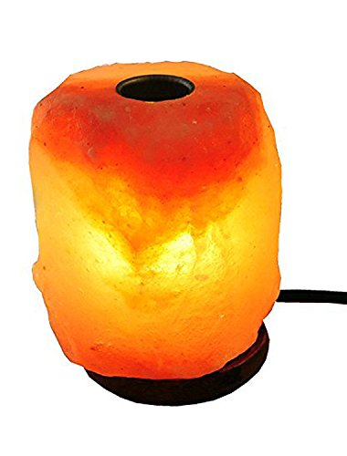 AMOYSTONE Medium Aromatherapy Salt Lamp with Essential Oil Tray, Hand Carved Himalayan Rock for Desk Decor(4-6 lbs)