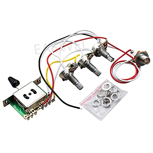 Guitar Wiring Harness Kit 5 Way Switch 1V2T 500k Pots for Fender Strat