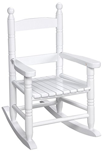 Gift Mark Childs Rocking Chairs - Hand-Made Wooden Rockers for Boys and Girls - Classic Double Slat Kid's Seats - Childrens Furniture Rocker (White)