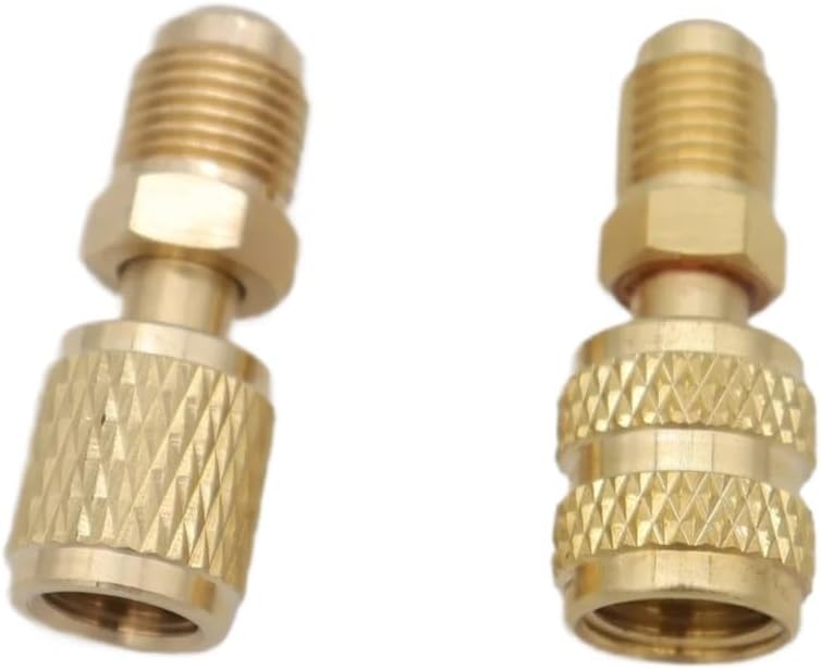 R32 Refrigerant Adapter 6pcs Brass Adapter 5/16 SAE F Quick Couplers To 1/4 M Flare To For R410 R32 R22 Air(TYPE 3)