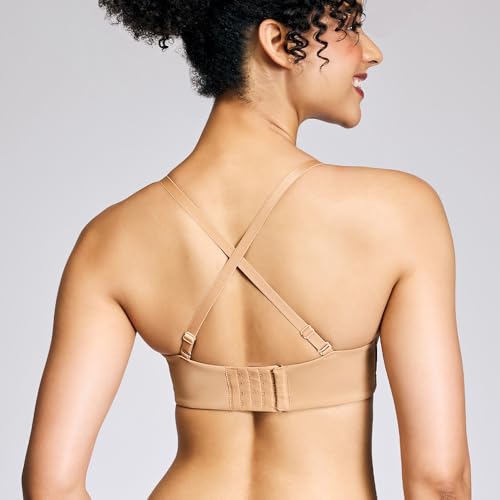 Image of NYKD NYB027 Cotton Padded Wired Multiway Strapless Bra Anti Slip Seamless Bonded Neckline Detachable Straps (Plus