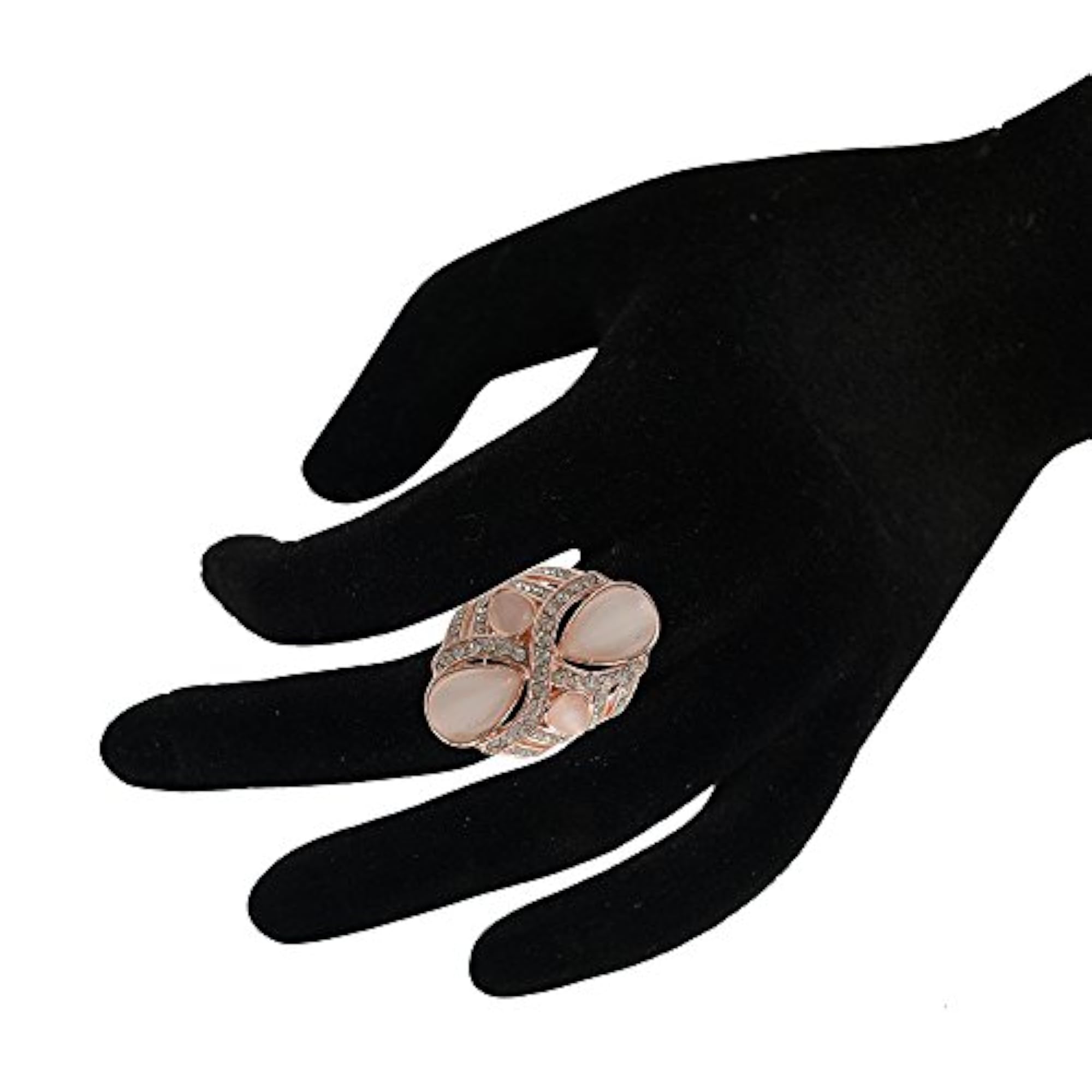 Adjustable Rings Silver Tone Crystal