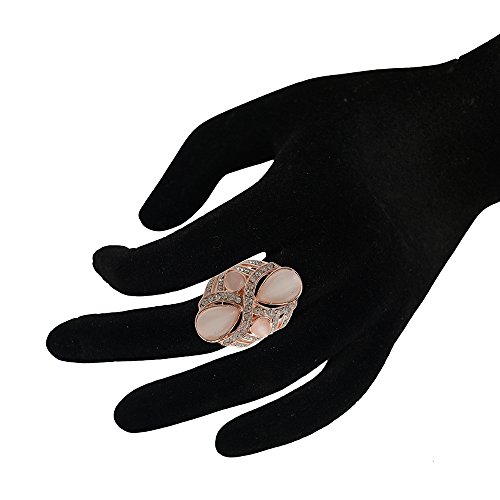 Adjustable Rings Silver Tone Crystal