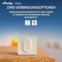Shelly BLU H&T ZB Elfenbein - Bluetooth & Zigbee Temperatur- und Luftfeuchtigkeitssensor, IP54, Smart Home, Lange Batterielebensdauer, Verschlüsselung, Fernüberwachung, Kabellos, Gateway Erforderlich – Ansicht 3