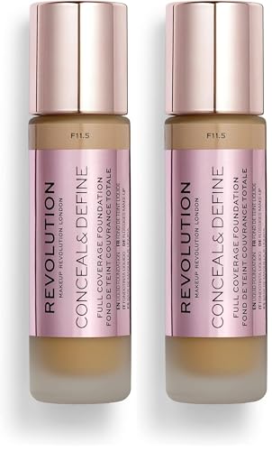 Revolution Beauty London, Conceal and Define Foundation F13.5 23 ml (Pack of 2)