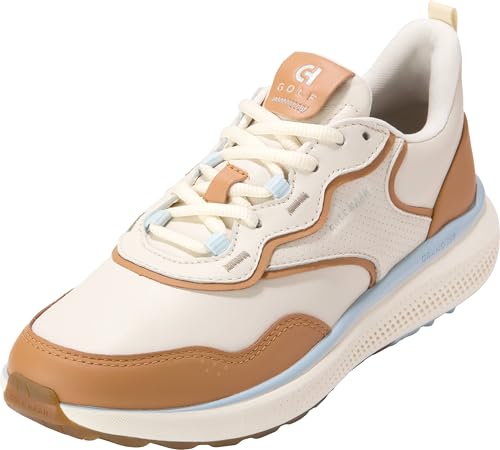 Cole Haan Cole Haan Women's Zerogrand Fairway 2.0 Golf Sneaker, Ivory/Biscuit/Skyway, 9 Medium