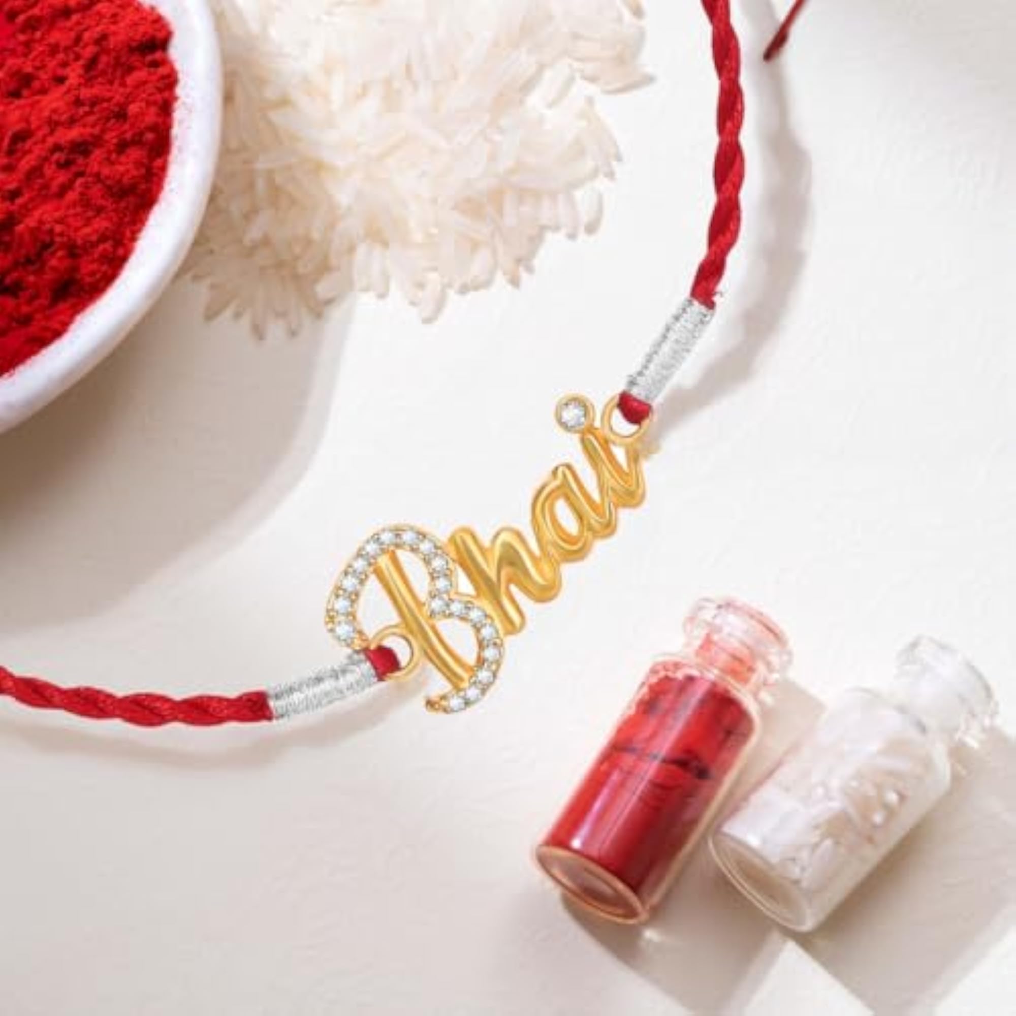 925 Sterling Silver Bhaiya Minimal Rhodium Plating Rakhi