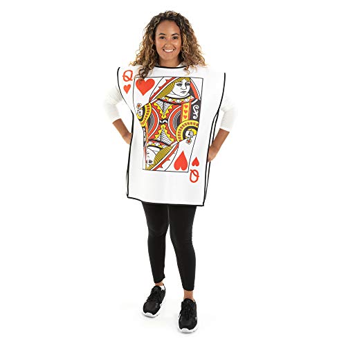 Playing Card Queen Women's Halloween Costume - Cute Adult One-Size Body Suit White