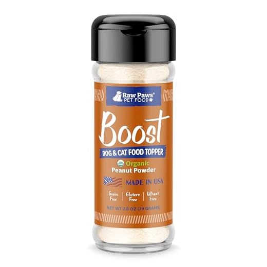 Raw Paws Boost Pet Food Topper Organic Peanut Powder, 2.8-oz - Made in USA - Dog Food Topper, Peanut Butter Treats Meal Toppers for Dogs, Flavor Food Toppers for Picky Dogs, Food Sprinkles