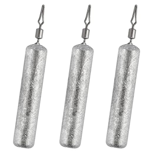 Dr.Fish 50 Pack Fishing Drop Shot Weights Lead Skinny Sinkers with Barrel Swivels Weedless Drop Shot Fitness Rig 1/4oz