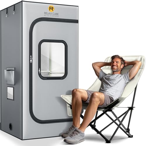 Portable Steam Sauna Pro 1500W 3L, Sauna Tent with Ergonomic High Back Sauna Chair, Full Body Personal Sauna Box for Home Spa Indoor, 75”x35”x35” XL Size, Gray