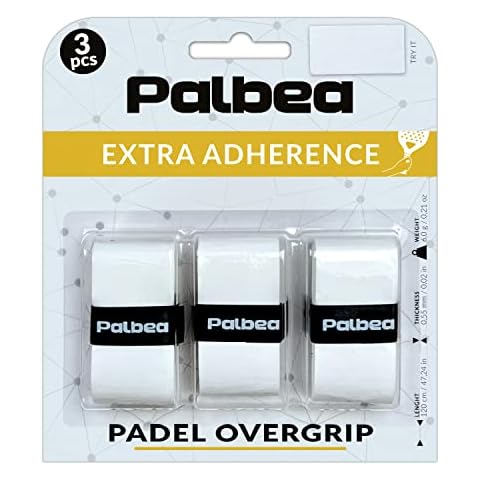 Paquete de 3 Palbea OverGrips Padel Blanco Extra Adherente Cover