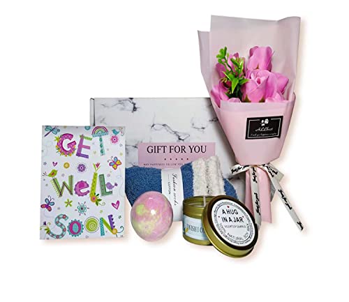 Care Package With Flower,Spa Gift Set For Women Friends Female Sister Mom-Get Well Soon Gift Basket-After Surgery Gifts- Cancer Care Packages #TOP2