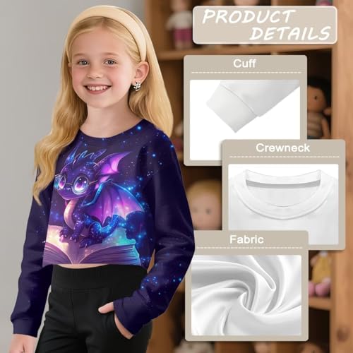 Cute Crop Tops for Kids Long Sleeve Fall Fashion Shirts for Girls Cropped Sweatshirt4