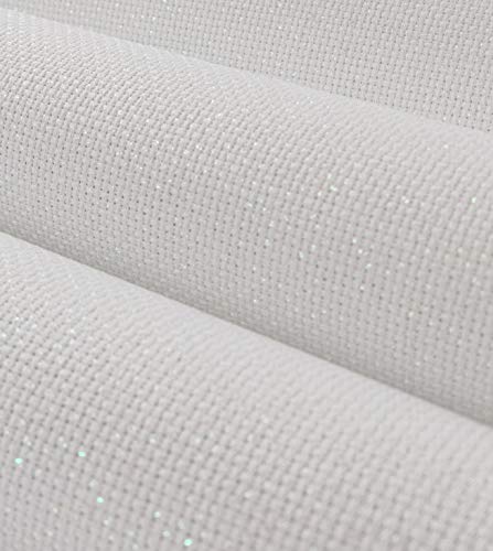 Image of 59 inch x 1 Yard 14ct Counted Cotton Aida Cloth Cross Stitch Fabric (White Opal)