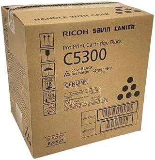 Genuine Ricoh 828597 Black Toner Cartridge for use in The Ricoh, Savin, Lanier Pro C5300S and Pro C5310S Series Printers 31000 Yield in Retail Packaging
