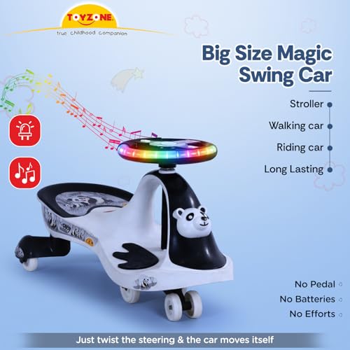 Toyzone Baby Panda Kids Magic Car/Swing Car Ride On -Multicolour