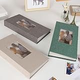 Gdfnmogo Fotoalbum, 300 Taschen, Einsteck-Design mit Leinenstoffeinband, für 10,2 x 15,2 cm Fotos, Hochzeits- und Familienandenken (Dunkelgrün)