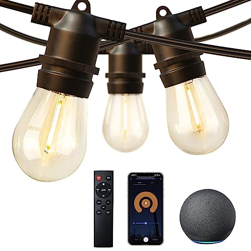 Addlon 96Ft Led Outdoor String Lights, Smart String Lights With Alexa, App And Remote Control, Waterproof Patio Lights With Dimmable Shatterproof Bulbs, Etl Listed, For Backyard, Party #TOP26