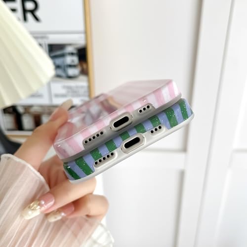 Coque pour iPhone 15 Pro Max fine antichoc rayures paillettes TPU - 5