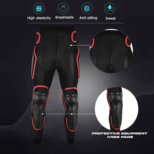 Hive Moto Motorcycle Jacket Full Body Armor Chest Protector Suit with Motorbike Armoured Trouser Motocross Bike Racing Suits (Red, XXL) - Thumbnail 4