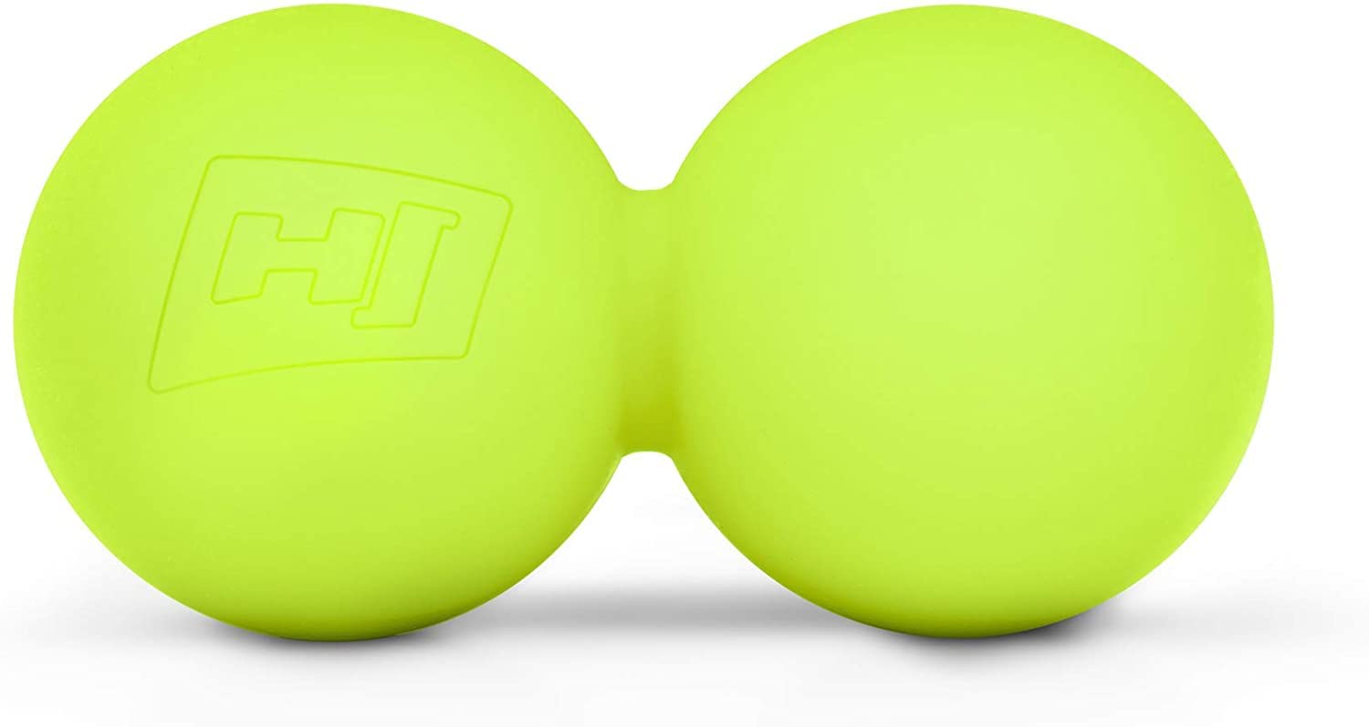 HOP-Sport® Set de 2 balles de Massages en Silicone se Compose d'une Balle de Fascia et d'une Balle Duoball avec Un Sac de Transport en Trois Couleurs