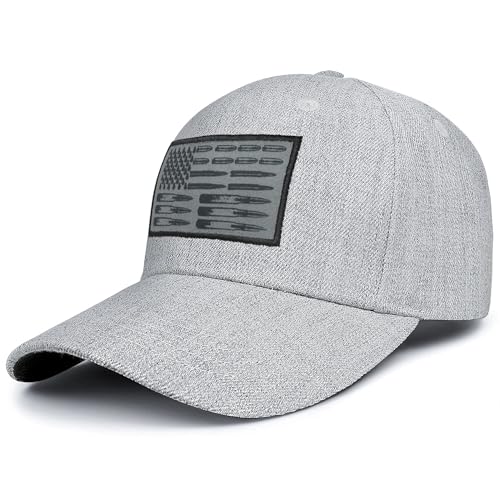 Adjustable American Bullet Flag Trucker Hat Mesh Baseball Cap with Embroidered Patch for Men Women