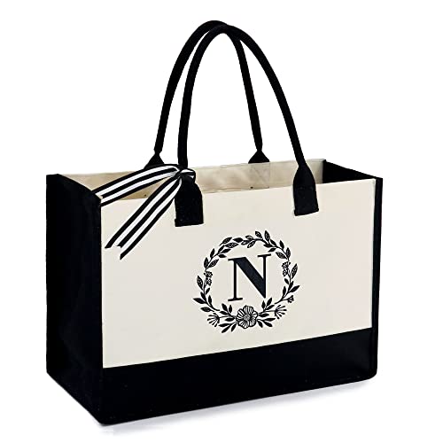 BeeGreen Customized Gift for Women Wedding & Employee Gifts Ideas, Initial Tote Bags for Women and Friends - Graduation & Unique Birthday Gifts Bags for Ladies, Teacher,Work,Travel,Holiday
