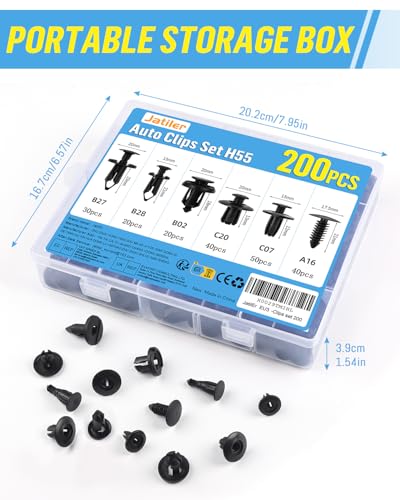 JatilEr 200 Stück Befestigungsclips Auto Clips, H55 Kfz Clips 6 Arten – Ansicht 7