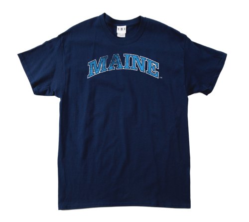 Maine Black Bears 100-Percent Pre-Shrunk Vintage Arch College Short Sleeve Tee, Medium, Navy