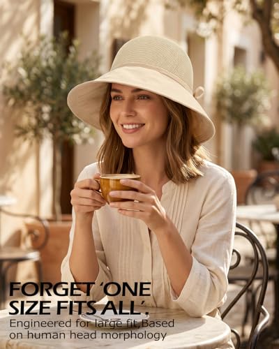 Sombrero grande de paja para mujer, XL ala ancha para verano miniatura 6