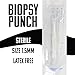 Generic Sterile Disposable Biopsy Punch Curettes, Size 1.5MM, Biopsy Dermal Punch Curette for Piercing & Lab Use with Protective Handle, 10 Pack