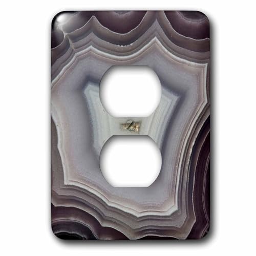 Cubierta para enchufe cuarzo ágata multicolor 3D Rose para dos interruptores y tomas 2