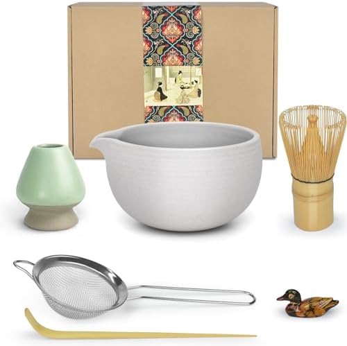 Ensemble D'outils à Thé Matcha - SONEW - Bol, Fouet, Scoop, Caddy En Céramique - Cadeau Parfait