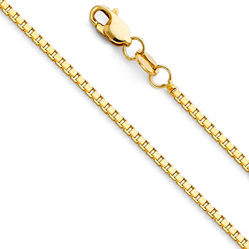 PRINS JEWELS Masywny łańcuszek wenecki z 18-karatowego złota próby 750, szerokość 1 mm, różne długości, Złoto, Bez kamieni szlachetnych
