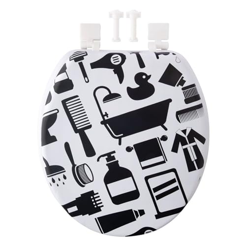 Assento Sanitario Almofadado Estampado Tampa de Vaso Sanitario Macio Universal com Estampas Cores So