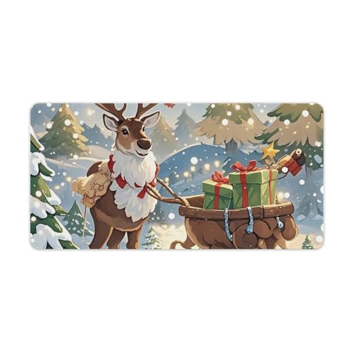 Alfombrilla de ratón gaming Reindeer 60x30 cm blanca