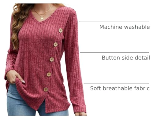 Image of Dimur Sweaters for Women Trendy 2025 Long Sleeve Shirts Ligheweight Sweatshirt Loose Fit Tunic Tops