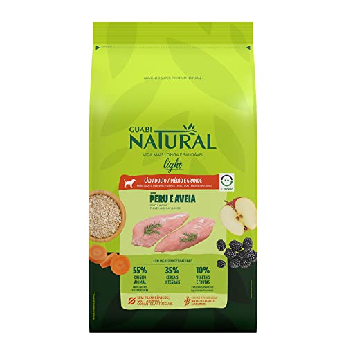 Ração Guabi Natural Cães Adultos Light Médio e Grande Peru e Aveia 12 kg