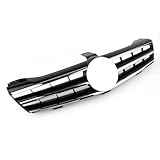 Three T Car Front Center Grille for Mercedes Benz CLS-Class W219 CLS500 CLS550 CLS600 2004-2008, 3 Fin Style, Gloss Black