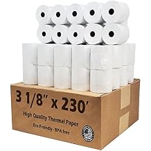 54 GSM CLOVER PoS 3-1/8" x 230 THERMAL RECEIPT PAPER - 50 NEW ROLLS by Nayelish RITEMADE for Clover Station Point-of-Sale System