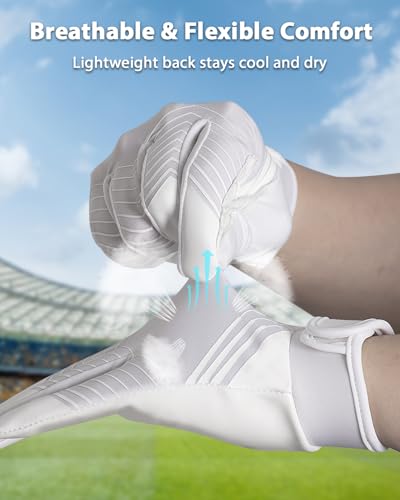 RIGWARL Football Gloves Adult Men, Youth Kids Football Gloves with Super Sticky Grip, Receiver Glove Best Gift for Adult Youth Kids Boys 8-123