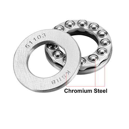 Uxcell 51103 Thrust Ball Bearings 17Mm X 30Mm X 9Mm Chrome Steel Abec3 Single Row Roller 3Pcs #TOP1