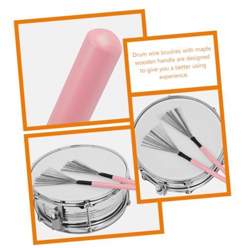 Set de brochas para batería con mango de madera TOYANDONA para jazz y rock, agarre cómodo, duradero, para adultos y principiantes miniatura 3