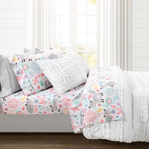 Parure de lit douce de qualité supérieure Pixie Fox 6 pièces lit double rose