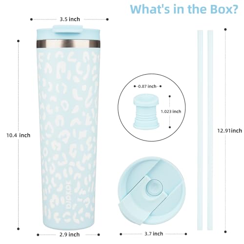 Image of BJPKPK 34oz Coffee Tumbler with Straw, Insulated Stainless Steel Cup