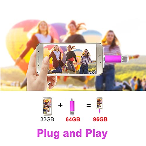 Image of Micro USB Flash Drive 64G OTG Memory Stick for Android Smart Phone, VANSUNY USB Photo Stick Thumb Drive PenDrive for Tablets /Mac /Android Device, Jump Drive Pen Drive for PC (64GB, Pink)