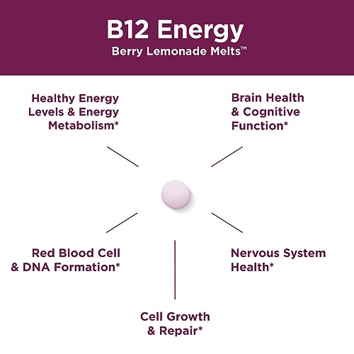 Purity Products B-12 Energy Berry Lemonade Melt w/Super Fruits Methylcobalamin B12 - Vitamins B6, D3, Folic Acid and Biotin - High Absorption MecobalActive B 12-30 Melting Tablets - Thumbnail 3